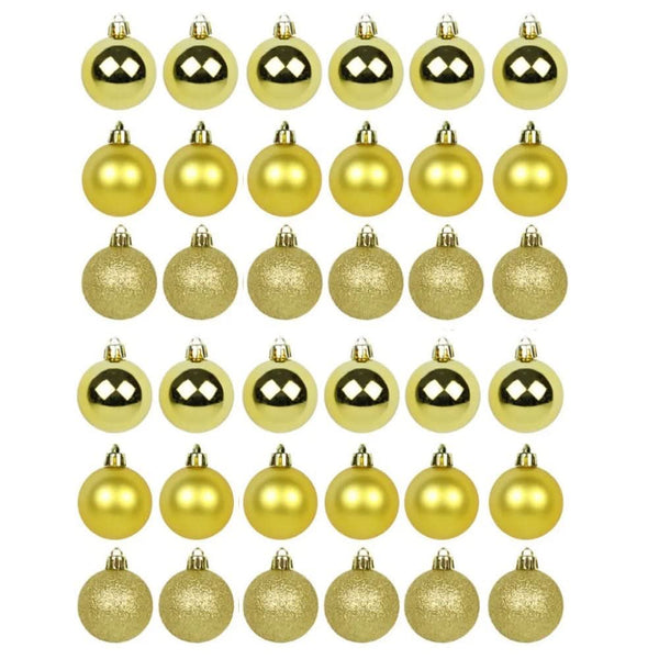 Kit 30 Bolas De Natal Mista 4cm Dourada Decoração Árvore